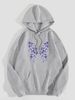 Women's Hoodie Long Sleeve Hoodies & Sweatshirts Printing Pocket Casual Flower Butterfly_mkmklike.com