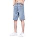 Men's Ice Silk Denim Shorts - Lightweight Tencel Fabric, American Retro Workwear Style, Breathable Summer Casual Shorts_mkmklike.com