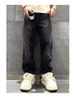 90s Distressed Denim Jeans – Oversized Straight-Leg Ripped Pants For Men (Blue/Black, S-3XL)_mkmklike.com