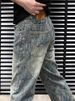 Men's Trendy All Over Print Jeans Loose Wide Leg Comfortable Fashionable Casual Straight Leg Pants For Autumn High Street Style_mkmklike.com