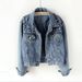 2025 Short Jacket, Women's Nail Pearl Loose Spring And Autumn New Denim Jacket_mkmklike.com