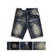 Men's Vintage Washed Distressed Denim Shorts - Summer Casual Blue Ripped Jeans Shorts For Men_mkmklike.com