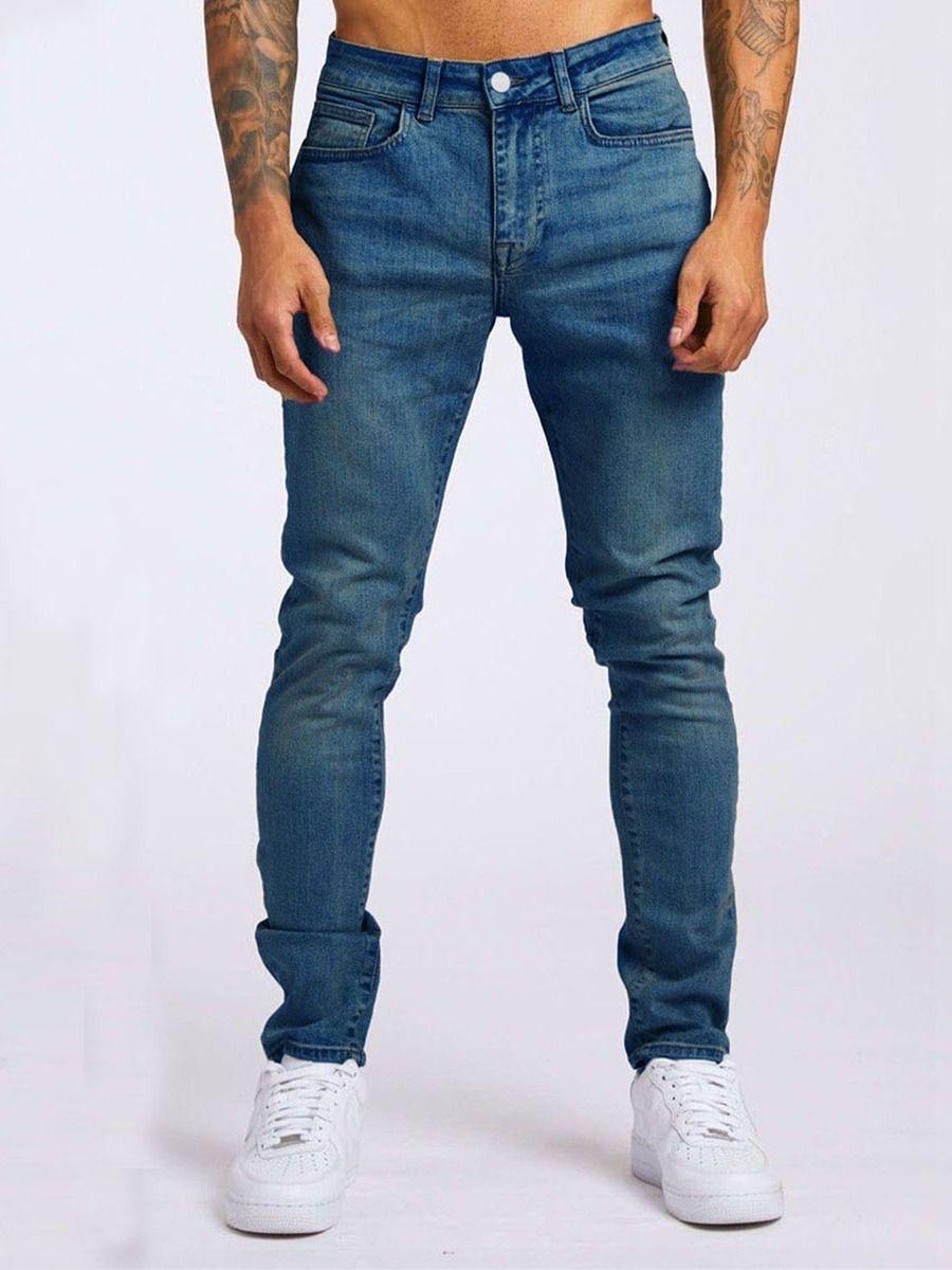 Men's Clothing Jeans Ins Trendy Slim Denim Trousers_mkmklike.com