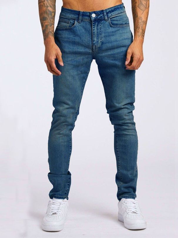 Men's Clothing Jeans Ins Trendy Slim Denim Trousers_mkmklike.com
