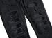 European And American High Street Black Ripped Slim Fit Small Leg Jeans For Men, Stretchy Trend, Leather Covered Motorcycle Jeans, Long Pants For Men_mkmklike.com
