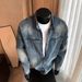 Men's Loose Fit Distressed Denim Jacket American High Street Style Casual Zip up Motorcycle Jacket Spring 2026 Washed_mkmklike.com