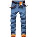 Pulse Cross-Border Plus Size Winter Fleece-Lined Composite Warm Jeans Straight Slim Thickened Men's Denim Pants_mkmklike.com