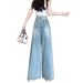 Plus-size Wide-leg Jeans For Women, Summer Thin Style, Sourced From Guangzhou, High-waisted, Slimming, Drapey, Loose,_mkmklike.com