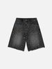 Unisex American Retro Washed Frayed Rhinestone Denim Shorts Y2K Style Loose Fit Versatile Five Point Shorts_mkmklike.com
