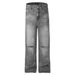 American Distressed Straight-Leg Jeans For Men, Washed And Vintage Design, Knife Cut Street Style Loose Wide-Leg Pants_mkmklike.com