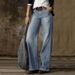 In-stock Vintage Distressed Mid-rise Jeans Women, Foreign Trade Straight Wide-leg Pants, Slightly Flared_mkmklike.com