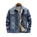 Northfold Men's Denim Autumn Winter Loose Warm Workwear Top Fleece Lined Thickened Casual Trendy Brand Jacket_mkmklike.com