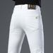 2023 Spring New Jeans Personality Trendy Stretch Slim Fit White Mid-Waist Men's Pants_mkmklike.com