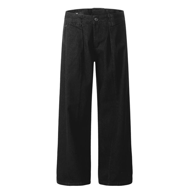 American Style Washed Jeans Street Fashion Brand Wide-Leg Cargo Loose Versatile Casual Straight Long Pants_mkmklike.com