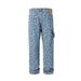 Cashew Flower Jacquard Denim Men's High Street Trend Full-Body Pattern Niche Casual Straight-Leg Pants_mkmklike.com