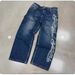 Men's Clothing High Street Fashion Big Stitch Denim Jeans Midweight Cotton Wide Leg Pants For Men And Women Trendy Blue Clothing_mkmklike.com