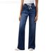 Trendy High-Waisted Wide-Leg Jeans - Stretchy Denim With Drawstring, Relaxed Straight Fit, Comfortable Cotton-Spandex Blend_mkmklike.com