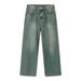 EF JEANS | 2024 New American Personality Retro Old Gradual Change Loose Wide Leg Jeans Men Old Green_mkmklike.com
