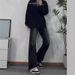 Black Micro Flared Jeans For Men In Autumn, Slim Straight Leg, Cool And High-End Pants, American High Street Pants_mkmklike.com