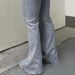 Women's Clothing High Elasticity Flared Jeans, Solid Color Denim, Street Style, Pockets, Slim Fit, Commuter Trousers, Women's._mkmklike.com