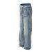 Men's Clothing 2025 Neutral Trendy Washed Blue Design High End Men's Straight Loose Jeans_mkmklike.com