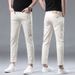 2026 European High-end Men's Cropped Jeans, Korean Style, Casual Slim Fit, Stretchy Tencel, Summer Thin Version_mkmklike.com