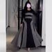 Women's Clothing fashion contrast color stitching high end round neck long sleeved dress for women_mkmklike.com