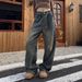 Women's High-Waisted Distressed Wide-Leg Jeans – Vintage Washed Denim Pants For Effortless Street Style_mkmklike.com