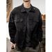 Gradient Retro Versatile Flip Collar Water Washed Loose Denim Jacket_mkmklike.com
