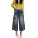 Retro Ripped Cropped Jeans for Women High Waist Slimming Straight Leg Wide Leg Pants Loose Fit Petite plus Size Summer New_mkmklike.com