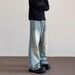Men's Clothing Unisex Wide Leg Straight Leg Distressed Jeans American High Street Style Cool And Versatile Men's Pants_mkmklike.com