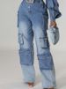 K Workwear Trousers; Vintage Denim Overalls; Multi-pocket Wide-leg Pants._mkmklike.com
