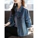 Women’s Vintage Denim Jacket – Classic Blue Stretch Polyester Coat, Oversized Casual Blazer For Slim & Plus-Size (S-5XL)_mkmklike.com