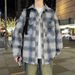 Teenage Spring And Autumn New Denim For Boys 2025 Trendy Handsome Checkered Shirt Jacket_mkmklike.com