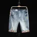 The 2025 New Design Style Of Jeans Features Unique Patchwork Color-blocking Look For A Handsome Five-inch And Short_mkmklike.com