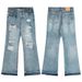 Vintage Spray-Dyed Dirty Logging Destroyed Knife Cut Unisex Washed Denim Pants_mkmklike.com