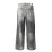 Heavy-duty Washed Gradient Denim Straight-leg Men's Long Pants Street Fashion Punk Frayed Distressed White-washed Loose_mkmklike.com