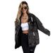 Women's Distressed Denim Jacket Style Top_mkmklike.com