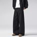 LKTM Men's Retro Raw Denim a Line Jeans Slimming Floor Length Pants Basic Versatile_mkmklike.com