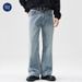 Men's Clothing Men's Washed Straight-Leg Jeans - Relaxed Fit Vintage Denim Pants With Slight Flare, High Cotton Comfort (Blue, Size 28-40)_mkmklike.com