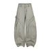 Men's Clothing European And American High Street Men's Jeans Men's Splicing Multi Pocket Workwear Scimitar Pants Loose New Wide Leg Trousers_mkmklike.com
