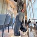 Men's Vintage Washed Relaxed Fit Straight Leg Jeans Denim Pants Streetwear Graffiti Design Casual Urban Style_mkmklike.com