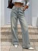 Women's High-Waisted Wide-Leg Jeans – Vintage Washed Flowy Denim Pants For Effortless Boho Chic_mkmklike.com