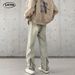 Suitable For All Seasons LKTM Men's Fashion#High Street Vibe Style Draped Jeans For Men With Back Zipper Trendy Casual Long Pants_mkmklike.com