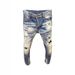 Men's Distressed Patchwork Denim Jeans – High Street Fashion Straight-Leg Pants With Artisan Repairs (S-XXXL) – Vintage Washed & Stretch Comfort_mkmklike.com