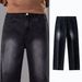 Men's Clothing Trendy Straight Leg Black Jeans Retro Vibe High Street Casual Versatile Spring Autumn New_mkmklike.com