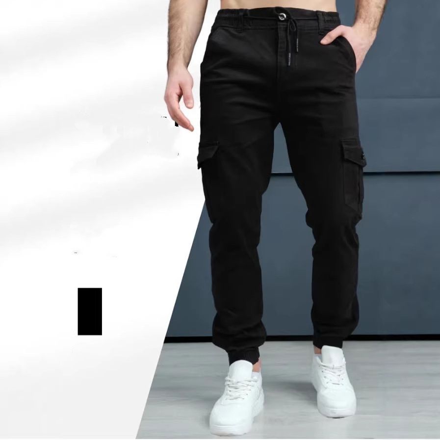 Men's Casual Work Pants With Jogger Cuffs Mid Waist Straight Fit Softener Fabric Slight Stretch Machine Washable_mkmklike.com