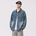 American Washed Denim Men's Long Sleeved New Style Casual Shirt Workwear Jacket Trendy Spring And Autumn_mkmklike.com