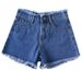 Women's Clothing Summer Denim Shorts For Women New Style Raw Edge Wide Leg Outer Wear Slim High Waist Thin A Line Hot Pants_mkmklike.com