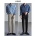 Washed Old Denim Shirt Men's Spring Korean Version Loose High-end Long-sleeved Tooling Shirt_mkmklike.com